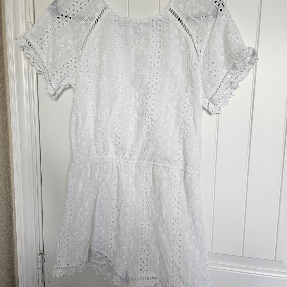 Anthropologie White Eyelet Jumpsuit